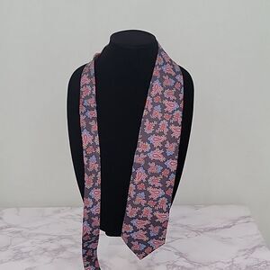 Shemoy Premium Silk Necktie 70s Vintage Gray with blue and red paisley tie